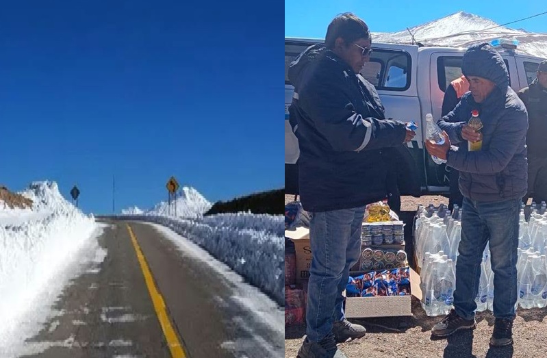 Operativo Binacional: Brindan asistencia con alimentos y agua mineral a los varados en Paso de Jama
