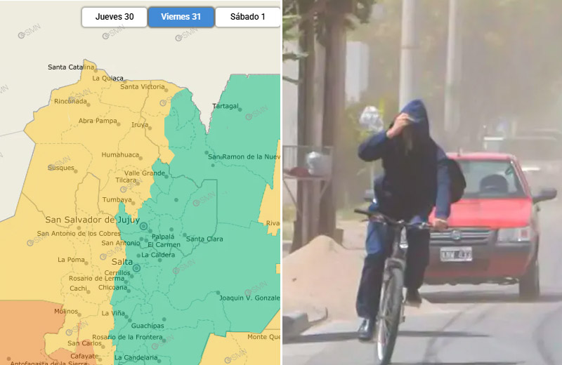 Alerta amarilla por viento Zonda: qué esperar este viernes en Jujuy