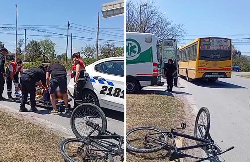 Siniestro vial en la capital: ciclista fue atropellado por un colectivo urbano en la Ruta Nacional 9